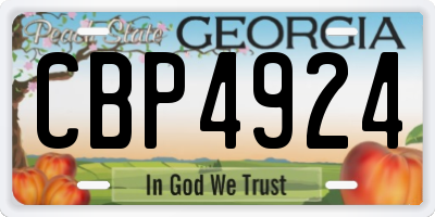 GA license plate CBP4924