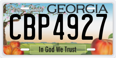 GA license plate CBP4927