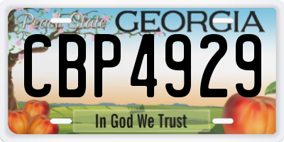 GA license plate CBP4929