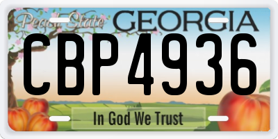 GA license plate CBP4936