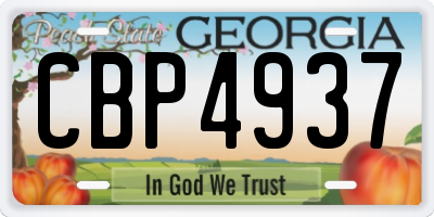 GA license plate CBP4937
