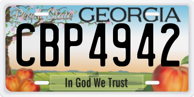 GA license plate CBP4942