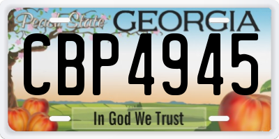 GA license plate CBP4945