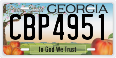 GA license plate CBP4951