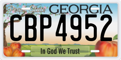 GA license plate CBP4952
