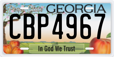 GA license plate CBP4967