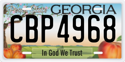 GA license plate CBP4968