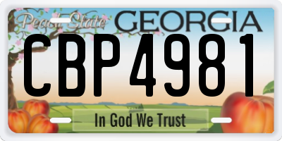 GA license plate CBP4981