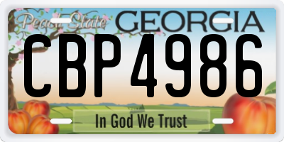 GA license plate CBP4986