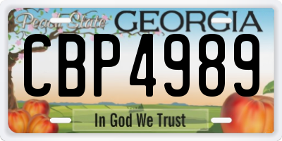 GA license plate CBP4989