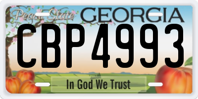 GA license plate CBP4993