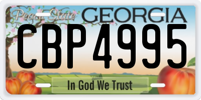 GA license plate CBP4995