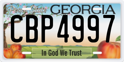GA license plate CBP4997
