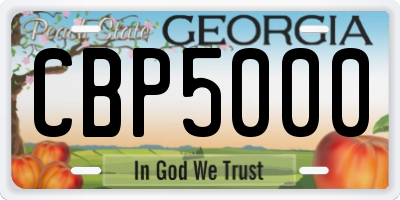 GA license plate CBP5000