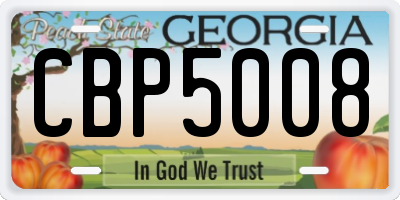 GA license plate CBP5008