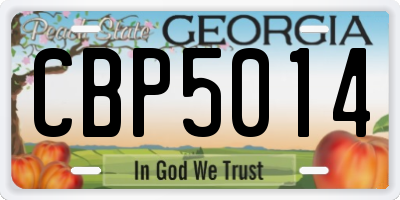 GA license plate CBP5014