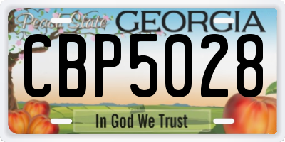 GA license plate CBP5028