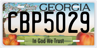 GA license plate CBP5029