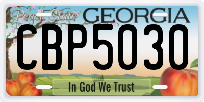 GA license plate CBP5030