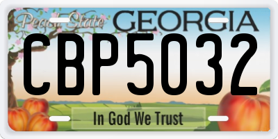 GA license plate CBP5032