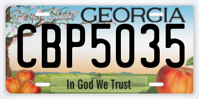 GA license plate CBP5035