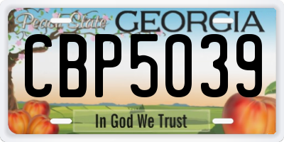 GA license plate CBP5039