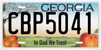 GA license plate CBP5041
