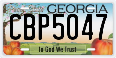 GA license plate CBP5047