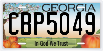 GA license plate CBP5049