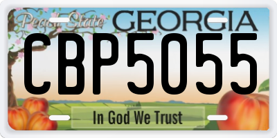 GA license plate CBP5055
