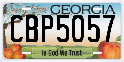 GA license plate CBP5057