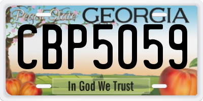GA license plate CBP5059
