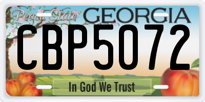 GA license plate CBP5072