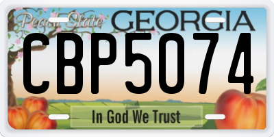 GA license plate CBP5074