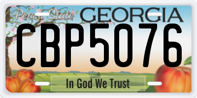 GA license plate CBP5076