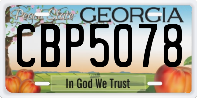 GA license plate CBP5078