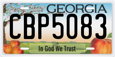GA license plate CBP5083