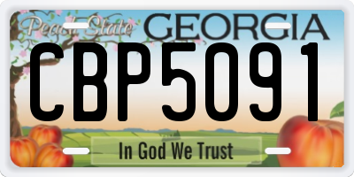 GA license plate CBP5091