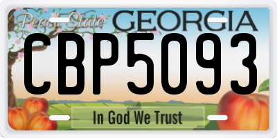 GA license plate CBP5093