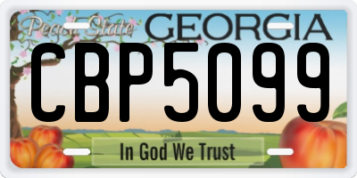 GA license plate CBP5099