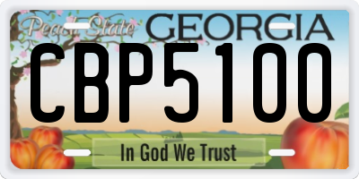 GA license plate CBP5100