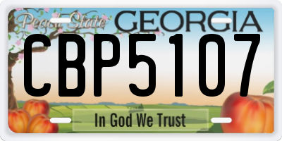 GA license plate CBP5107