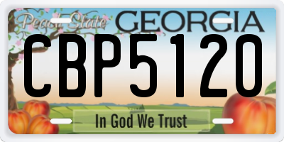 GA license plate CBP5120