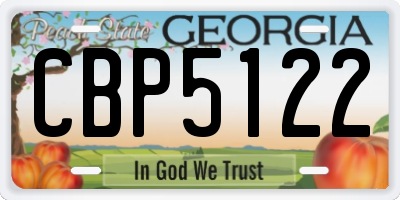 GA license plate CBP5122