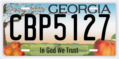 GA license plate CBP5127