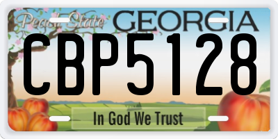 GA license plate CBP5128