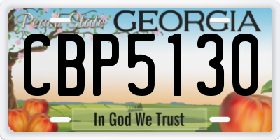 GA license plate CBP5130
