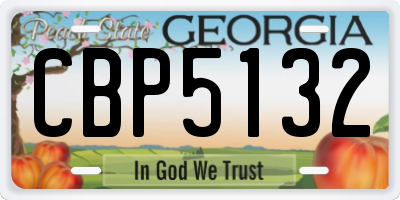 GA license plate CBP5132