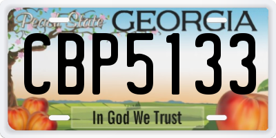 GA license plate CBP5133