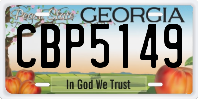 GA license plate CBP5149